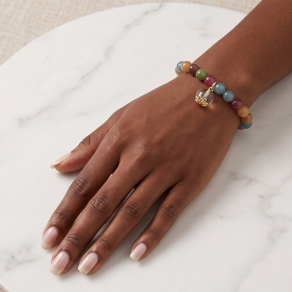 Multi-Color Chalcedony Breath Bead | The Aura Collection