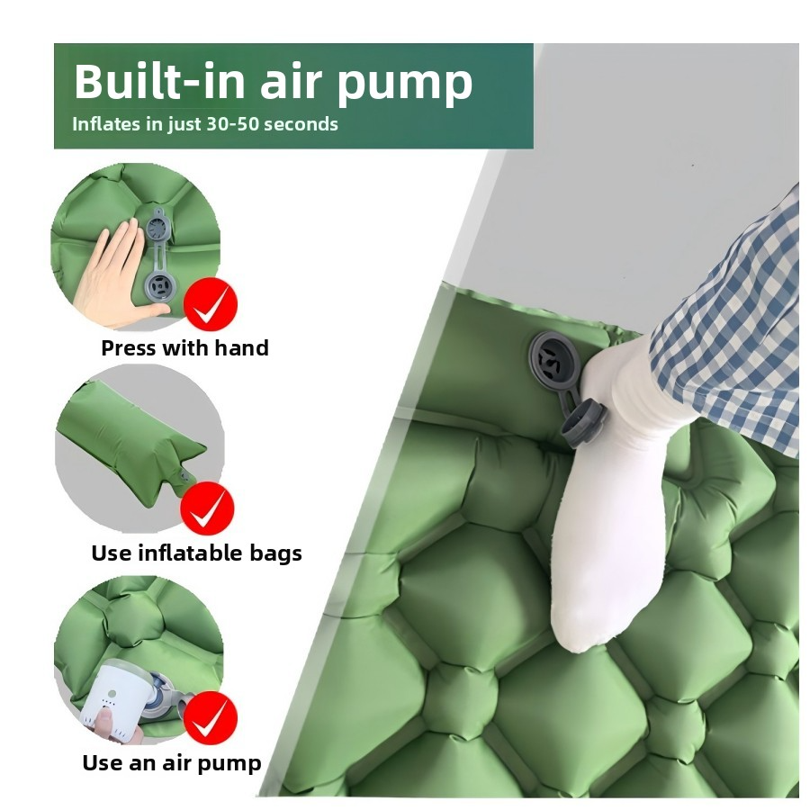 Camping Sleeping Pad with Quick-Inflate Foot Pump