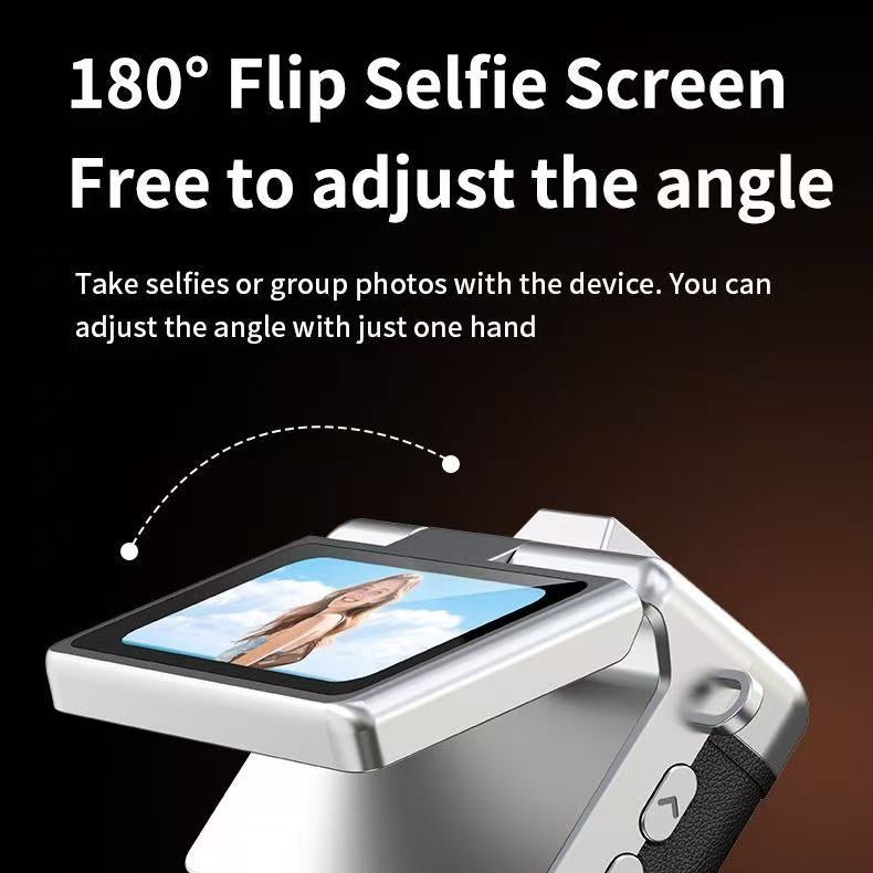 Mini camera with a 1.47-inch HD flip-up screen