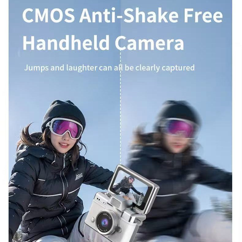 Mini camera with a 1.47-inch HD flip-up screen