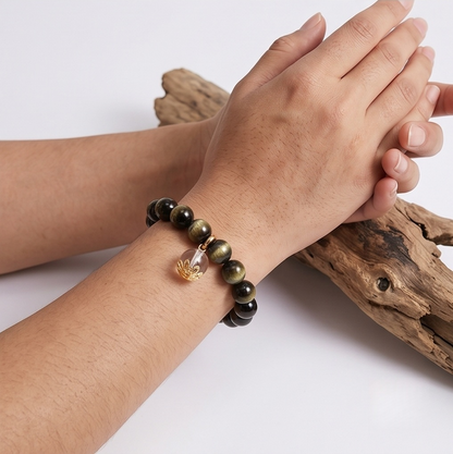 Golden Obsidian Breath Bead | The Abundance Collection