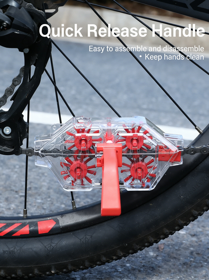 Bicycle chain cleaner, suitable for mountain and road bikes, transparent and visual immersion-type chain cleaning tool for removing oil and dirt
