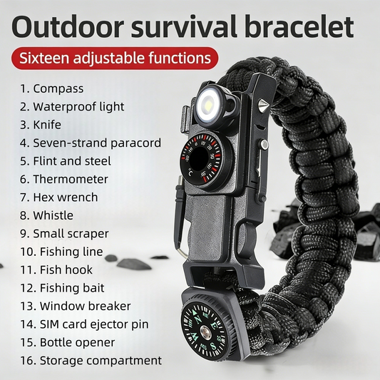 Outdoor survival bracelet