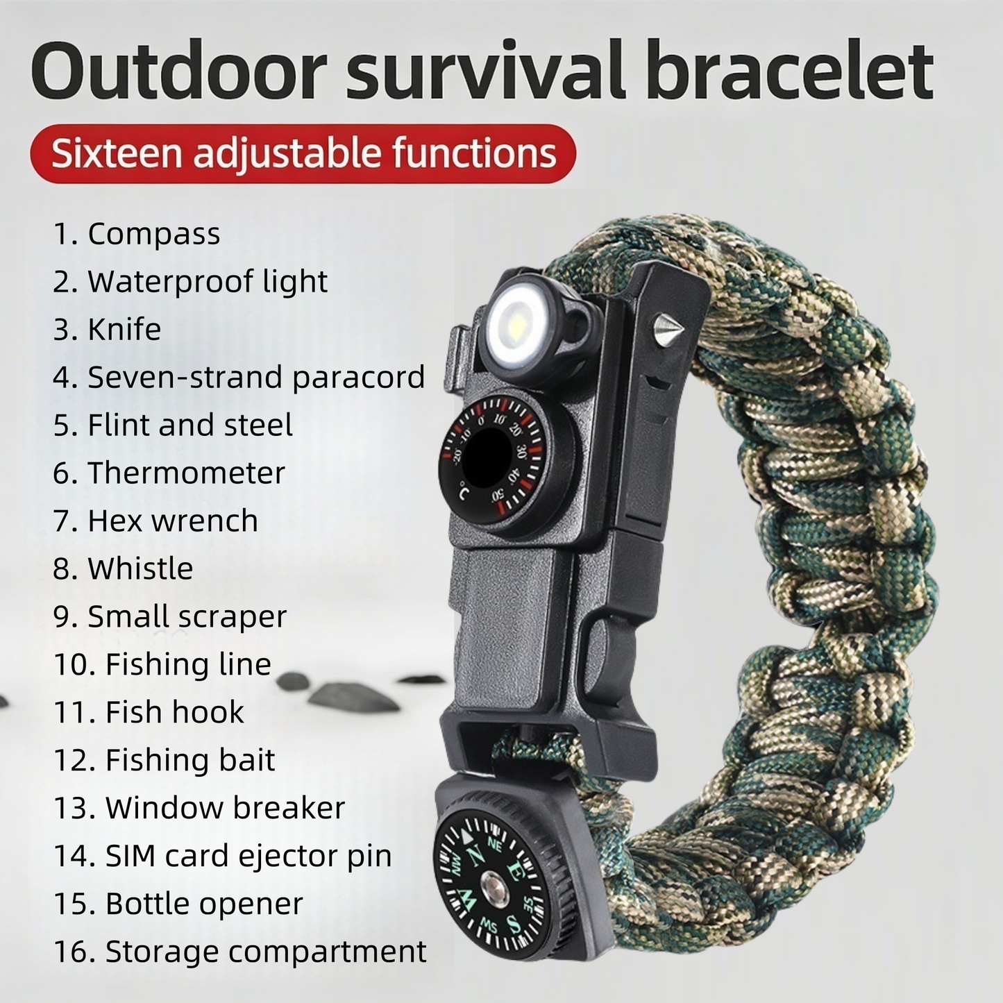 Outdoor survival bracelet