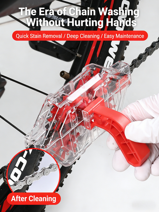 Bicycle chain cleaner, suitable for mountain and road bikes, transparent and visual immersion-type chain cleaning tool for removing oil and dirt