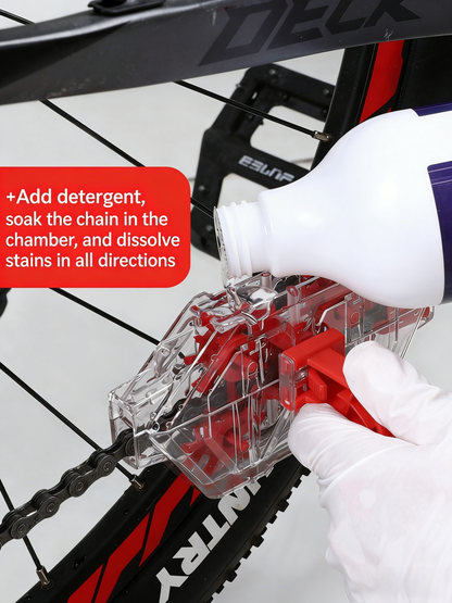 Bicycle chain cleaner, suitable for mountain and road bikes, transparent and visual immersion-type chain cleaning tool for removing oil and dirt