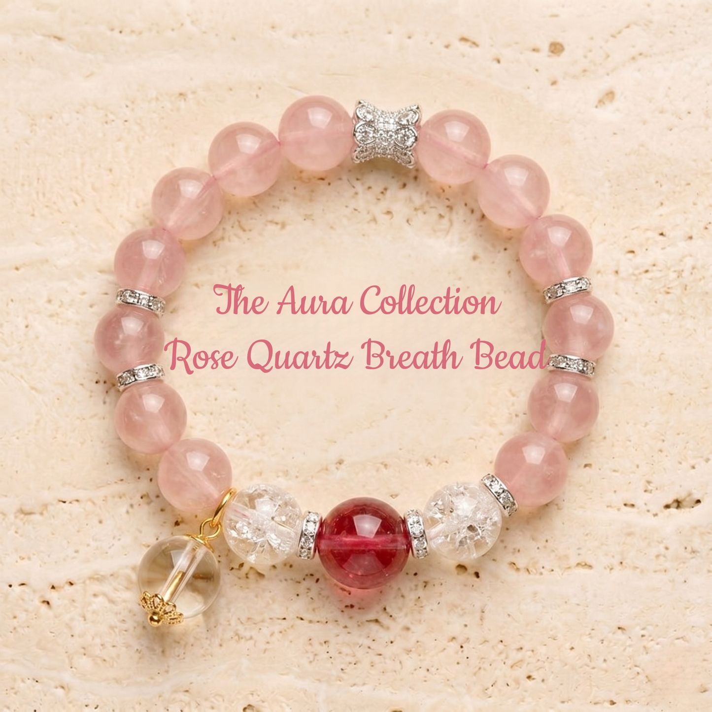 The Aura Collection | Rose Quartz Breath Bead