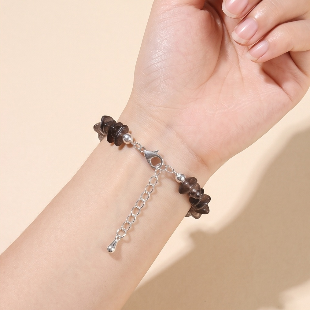 Raw Smoky Quartz Chip Breath Bead | The Inner Peace Collection