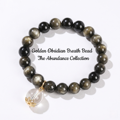 Golden Obsidian Breath Bead | The Abundance Collection