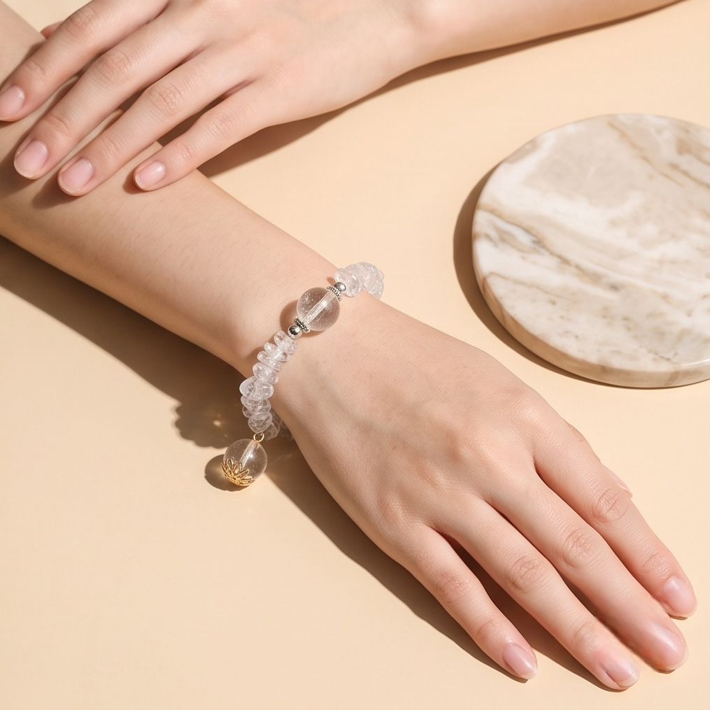 Raw Clear Quartz Chip Breath Bead | The Inner Peace Collection