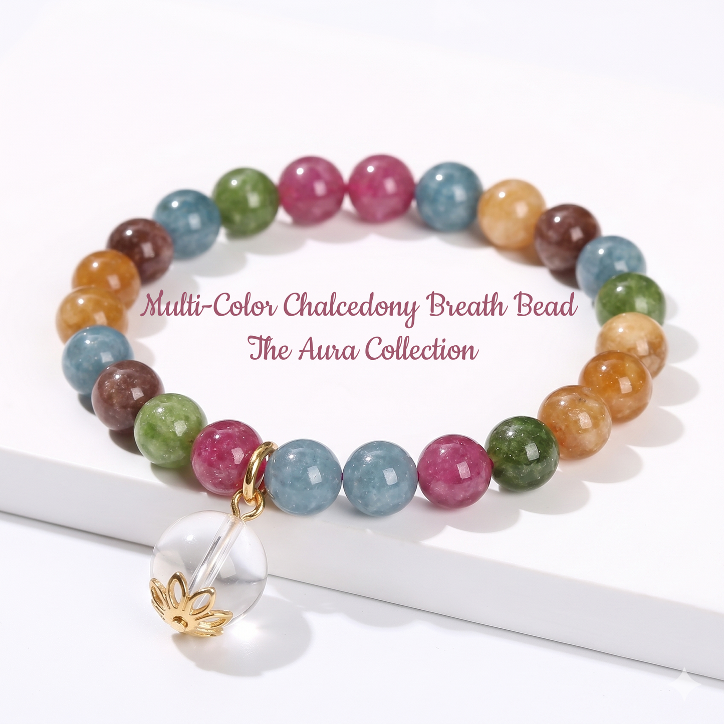 Multi-Color Chalcedony Breath Bead | The Aura Collection