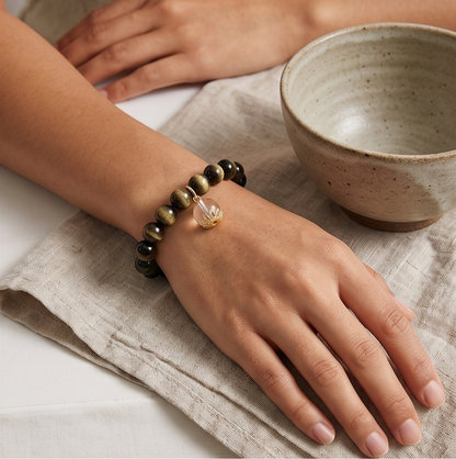 Golden Obsidian Breath Bead | The Abundance Collection