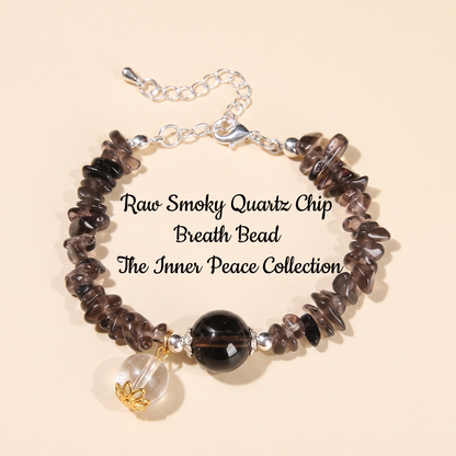 Raw Smoky Quartz Chip Breath Bead | The Inner Peace Collection