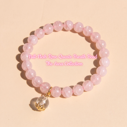 Full-Flesh Rose Quartz Breath Bead | The Aura Collection