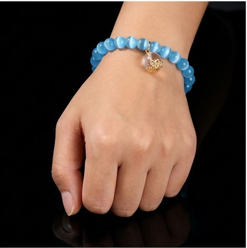 Blue Cat's Eye Breath Bead | The Inner Peace Collection