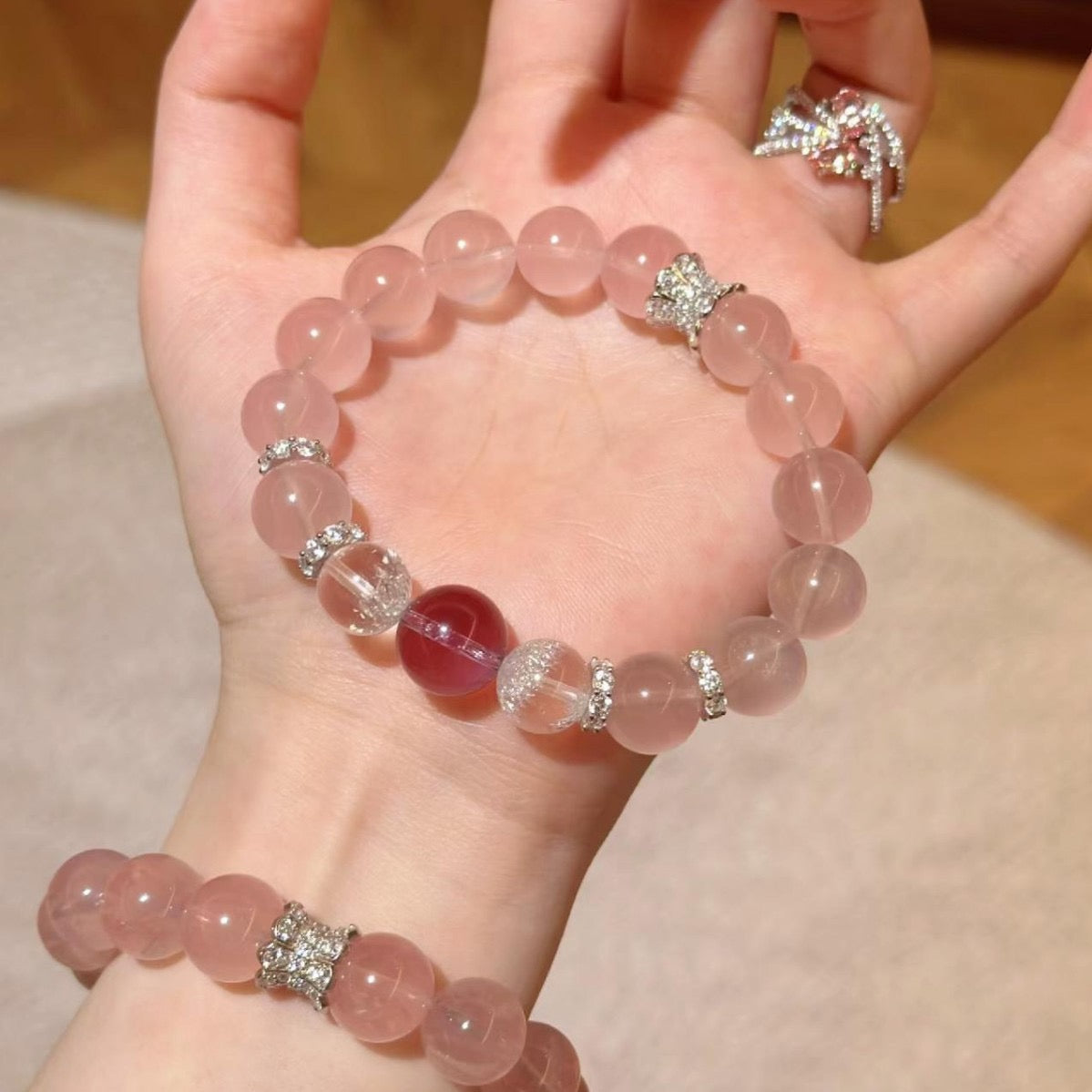 The Aura Collection | Rose Quartz Breath Bead